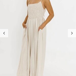 Worth collective Josefina Beige Maxi Dress